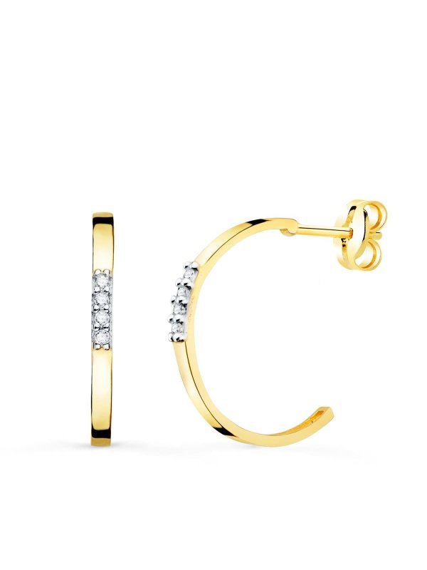 18K PENDIENTES AROS ABIERTOS ORO...