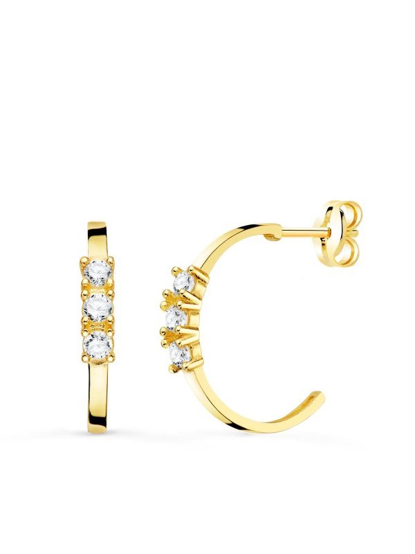 18K PENDIENTES AROS ABIERTOS ORO...