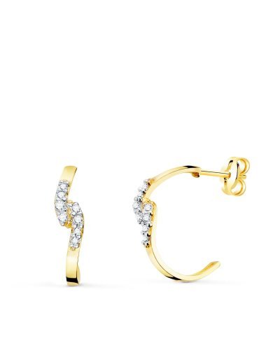 18K PENDIENTES ORO BICOLOR...