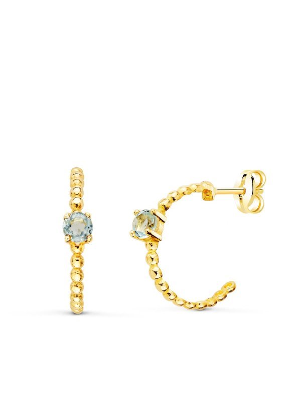 18K PENDIENTES ORO AMARILLO MEDIO ARO...