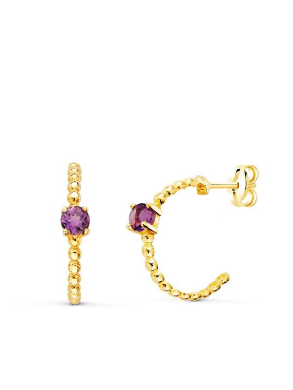 18K PENDIENTES ORO AMARILLO MEDIO ARO...