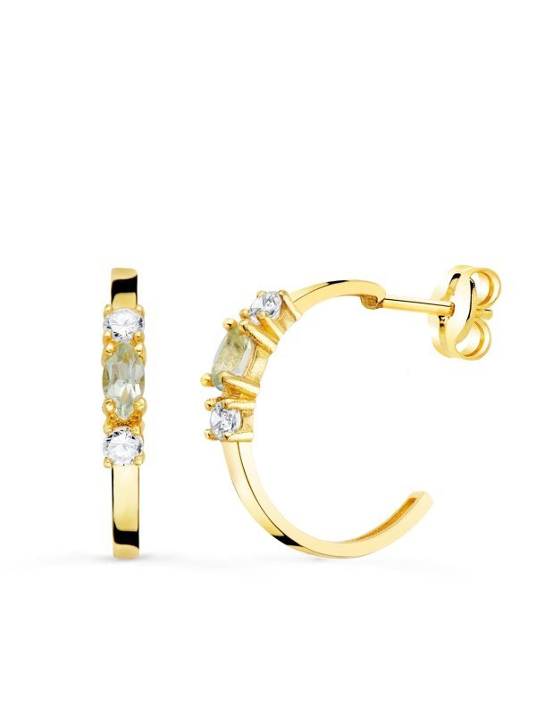 18K PENDIENTES ORO AMARILLO 1 2 ARO...