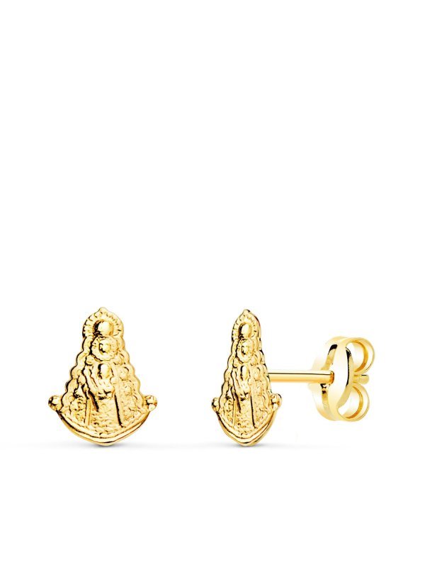 18K PENDIENTES ORO AMARILLO VIRGEN...