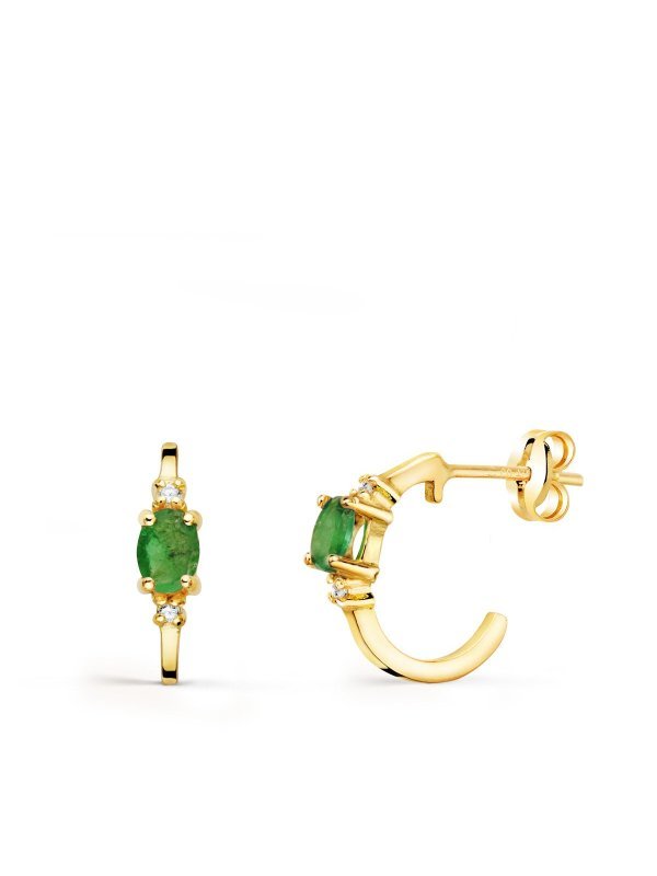 18K PENDIENTES ORO AMARILLO MEDIO ARO...