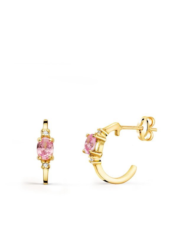 18K PENDIENTES ORO AMARILLO MEDIO ARO...