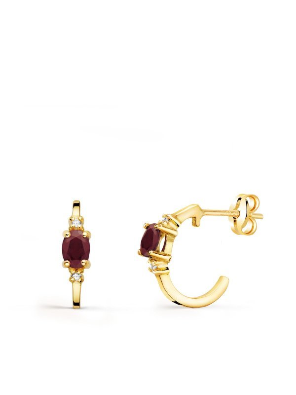 18K PENDIENTES ORO AMARILLO MEDIO ARO...