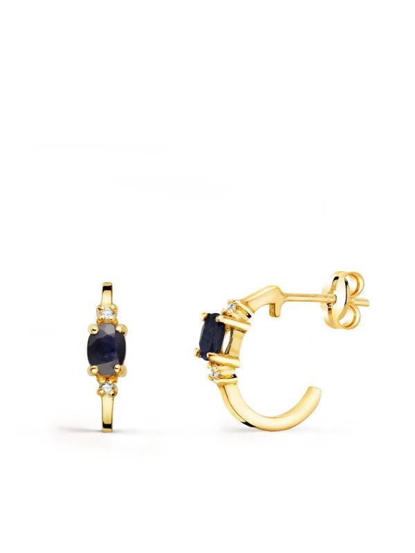 18K PENDIENTES ORO AMARILLO MEDIO ARO...
