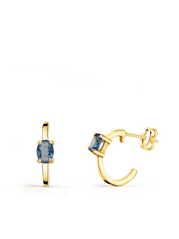 18K PENDIENTES ORO AMARILLO MEDIO ARO...