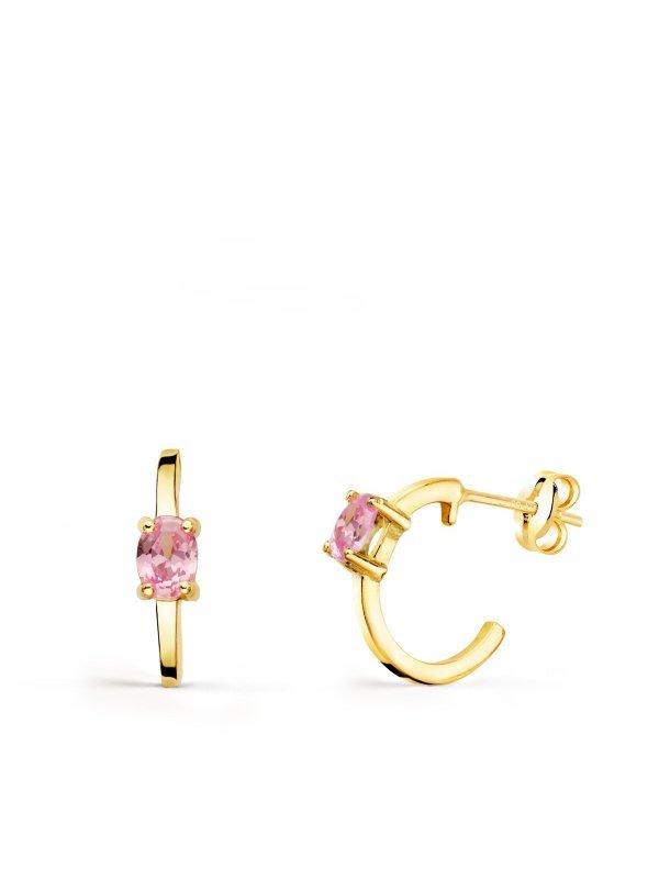 18K PENDIENTES ORO AMARILLO MEDIO ARO...