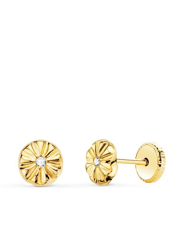 18K PENDIENTES ORO AMARILLO REDONDOS...