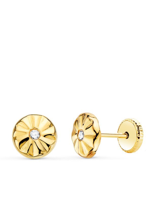 18K PENDIENTES ORO AMARILLO REDONDOS...