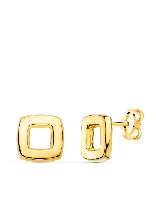 18K PENDIENTES ORO AMARILLO CUADRADOS...