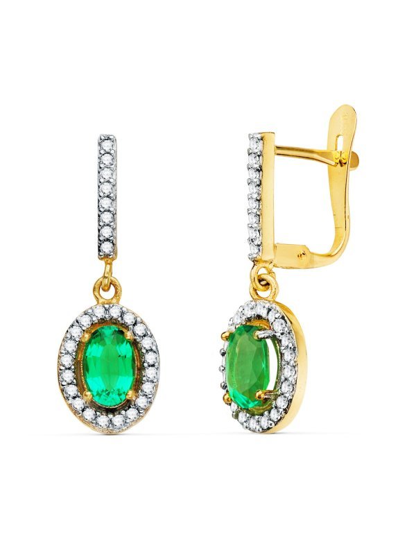 18K PENDIENTES ORO BICOLOR DOS...
