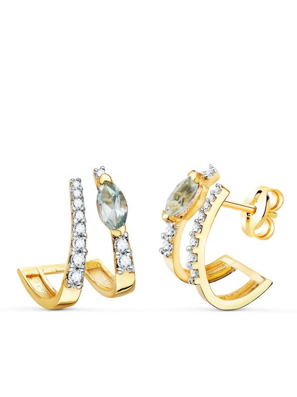 18K PENDIENTES ORO AMARILLO BANDAS...