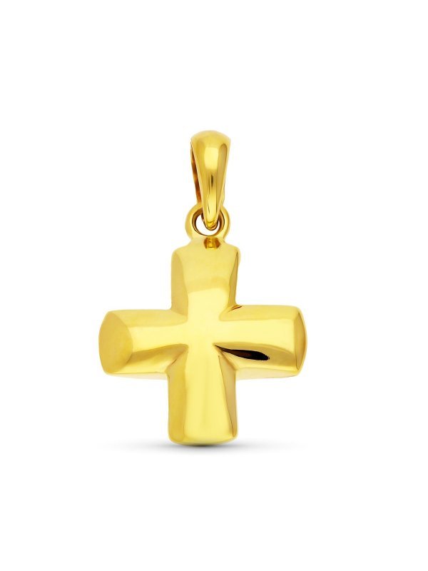 18K CRUZ MATE Y BRILLO LISA 20X16 MM
