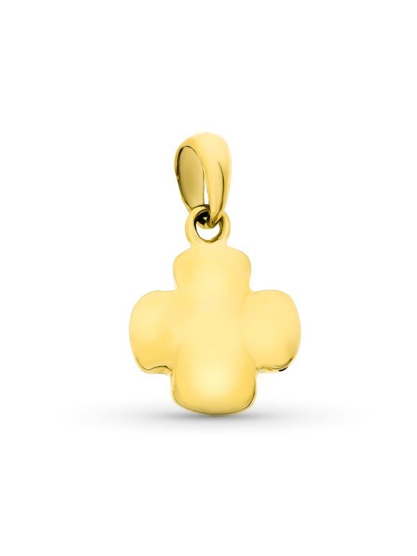 18K CRUZ ORO AMARILLO HUECA MATE Y...