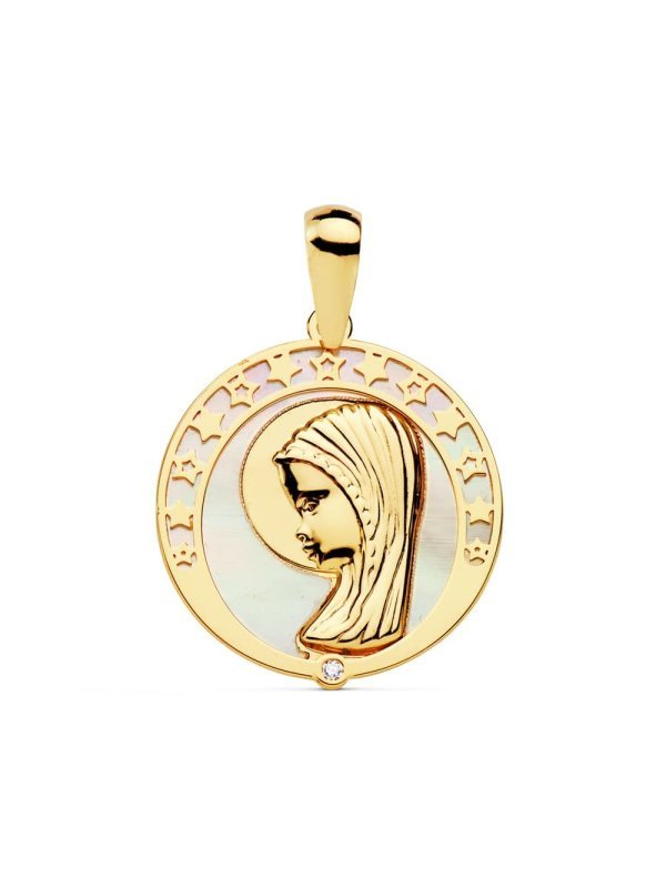 18K MEDALLA VIRGEN NIÃ‘A NACAR...