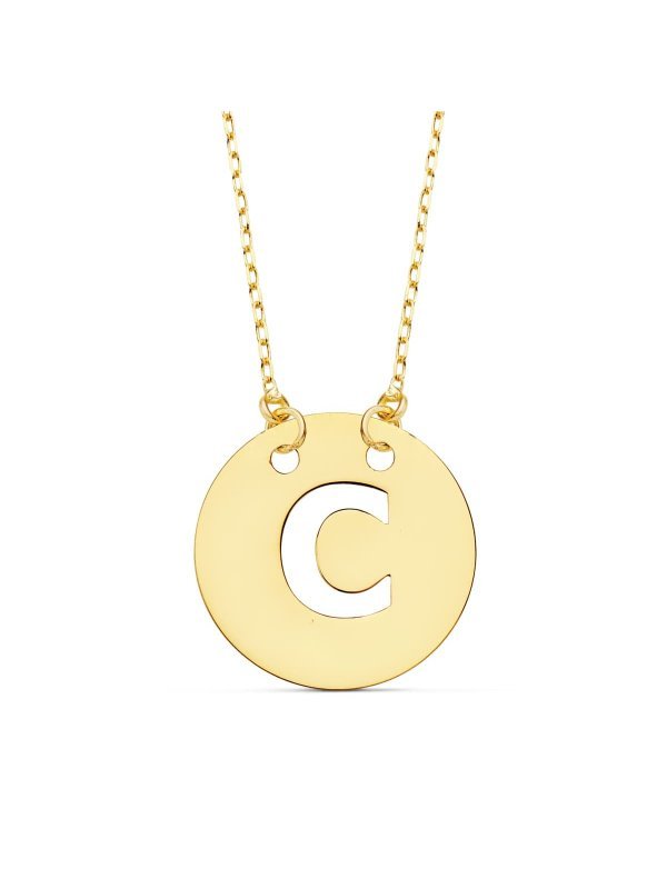 18K COLGANTE LETRA  C  15 MM CADENA...