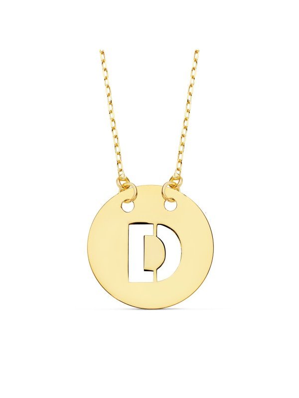 18K COLGANTE LETRA " D " 15 MM CADENA...
