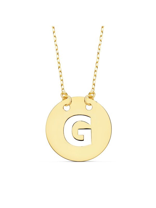 18K COLGANTE LETRA " G " 15 MM CADENA...