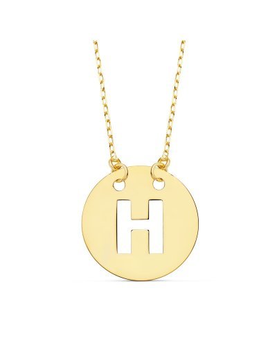 18K COLGANTE LETRA " H " 15...