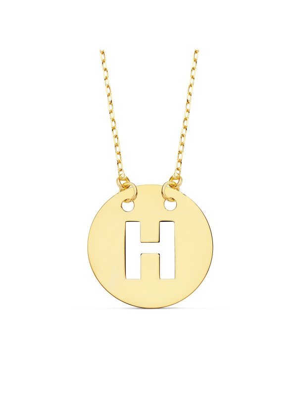 18K COLGANTE LETRA " H " 15 MM CADENA...