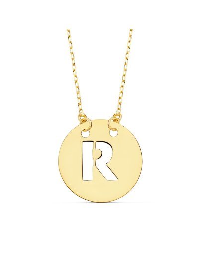 18K COLGANTE LETRA  R  15...