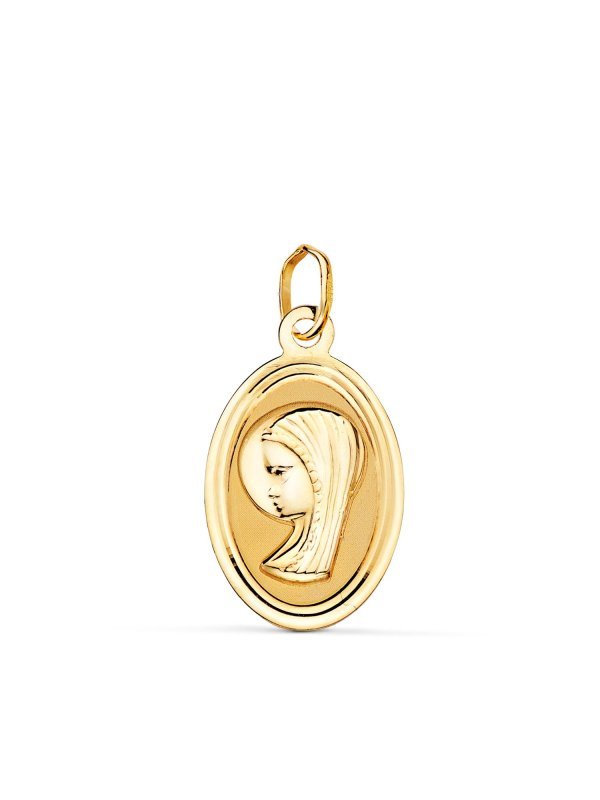 18K MEDALLA ORO AMARILLO OVAL VIRGEN...