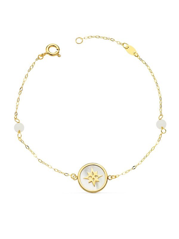 PULSERA NACAR Y ROSA DE LOS VIENTOS...
