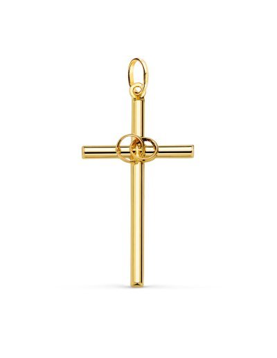 18K CRUZ ORO AMARILLO HUECA...