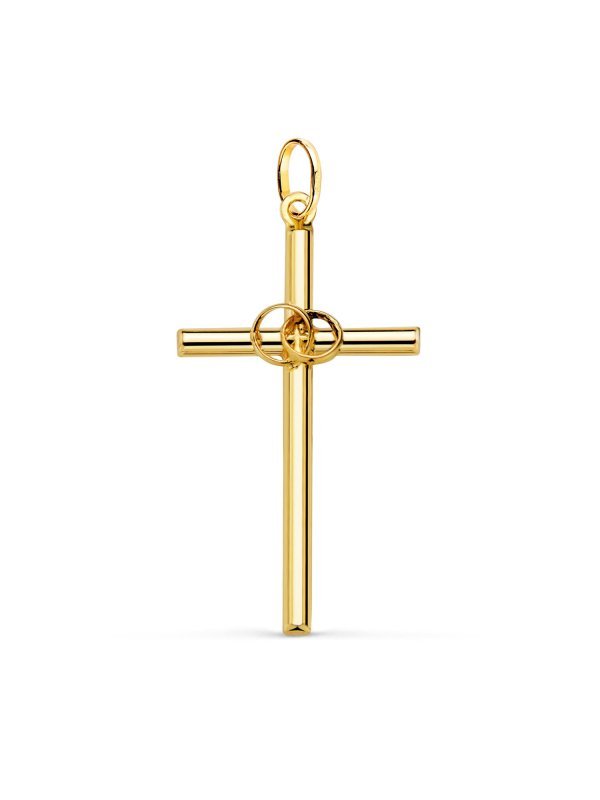 18K CRUZ ORO AMARILLO HUECA ALIANZAS....