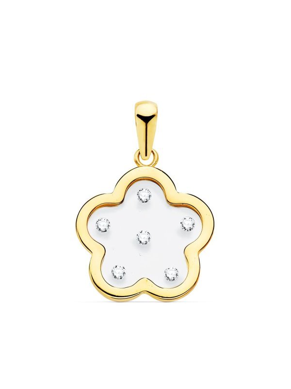 18K COLGANTE ORO AMARILLO FLOR...