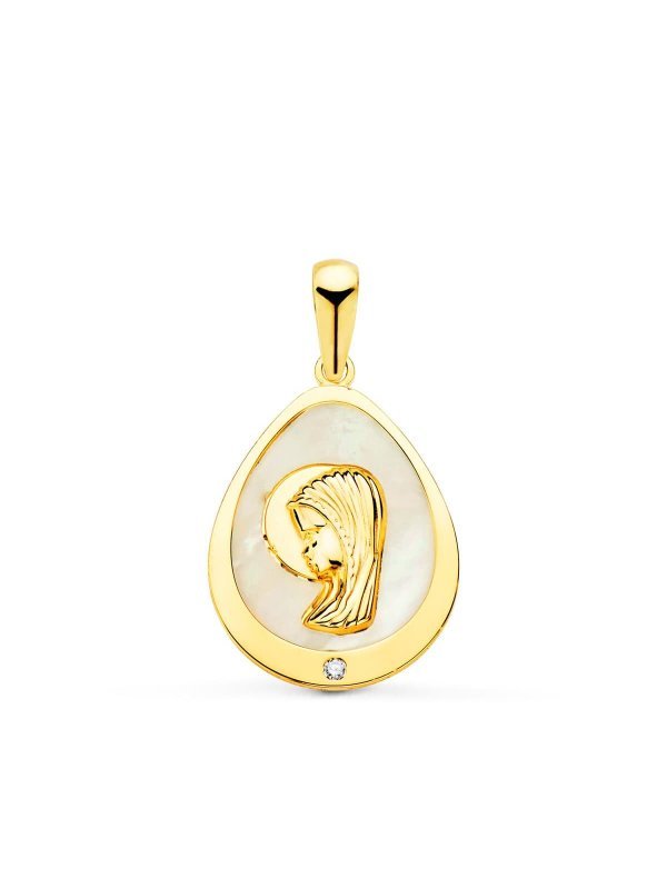 18K MEDALLA VIRGEN NIÃ‘A LAGRIMA CON...