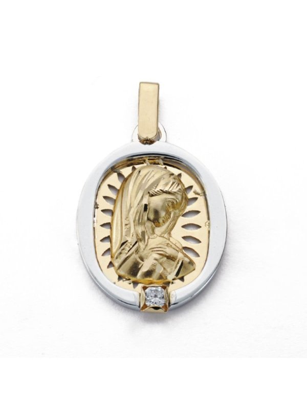 18K MEDALLA VIRGEN NIÃ‘A ORO BICOLOR...