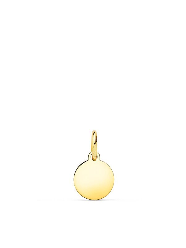 18K CHAPA DISCO ORO AMARILLO LISO EN...