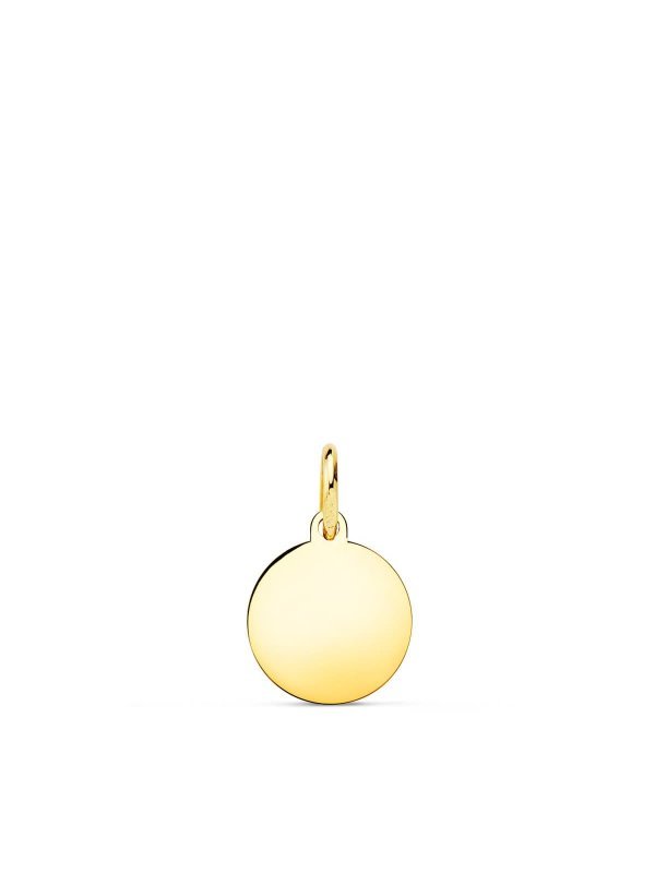 18K CHAPA DISCO ORO AMARILLO LISO EN...