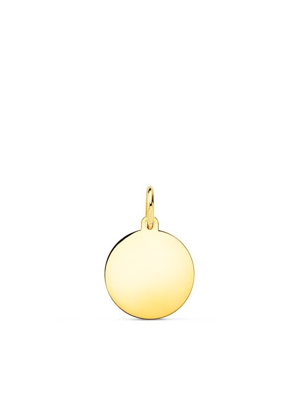 18K CHAPA DISCO ORO AMARILLO LISO EN...