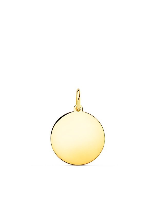 18K CHAPA DISCO ORO AMARILLO LISO EN...