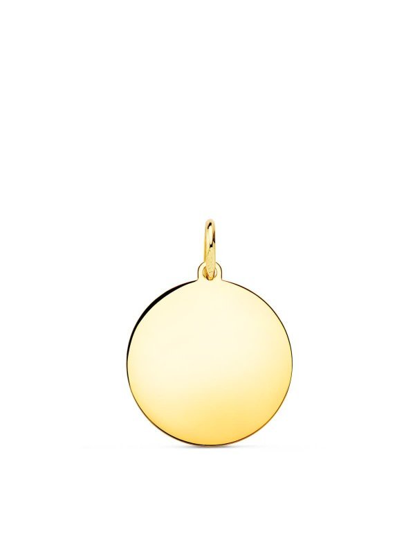 18K CHAPA DISCO ORO AMARILLO LISO EN...