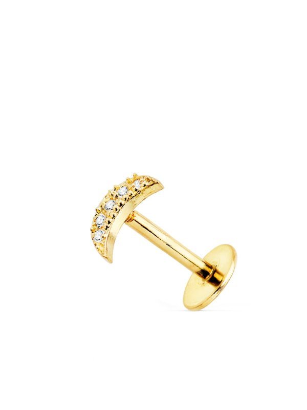 18K PIERCING OREJA ORO AMARILLO LUNA...