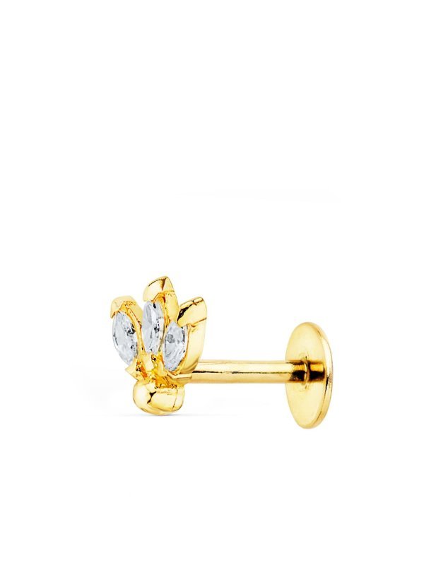 18K PIERCING OREJA ORO AMARILLO TRES...