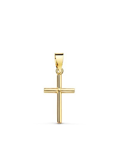 18K CRUZ ORO AMARILLO LISA...
