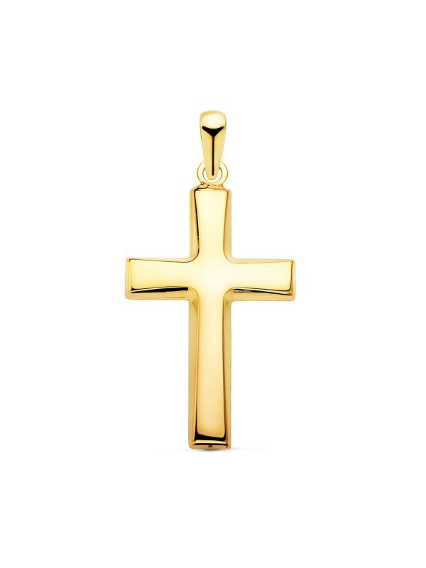 18K CRUZ ORO AMARILLO LISA PLANA...