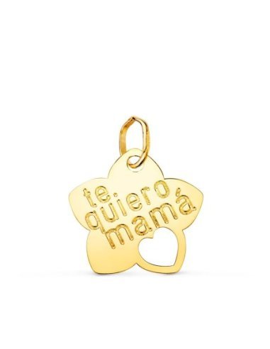 18K COLGANTE ORO AMARILLO FLOR TE...