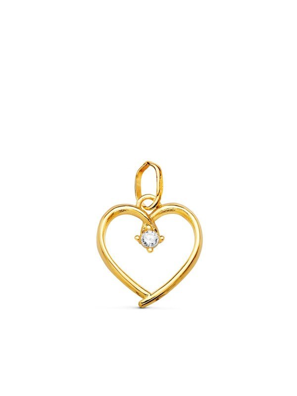 18K COLGANTE ORO AMARILLO CORAZON CON...