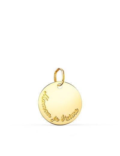 18K COLGANTE DISCO ORO...