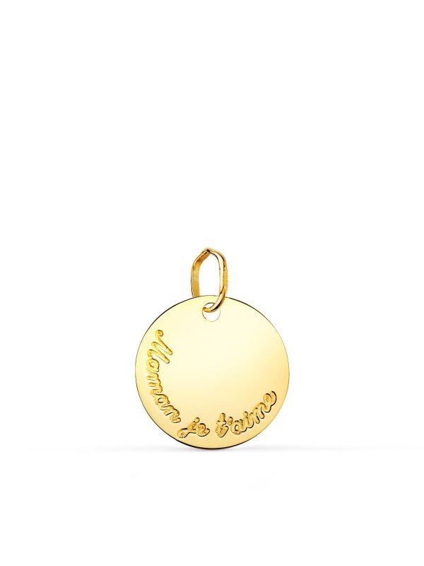 18K COLGANTE DISCO ORO AMARILLO...