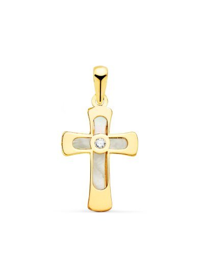 18K CRUZ ORO AMARILLO CON...