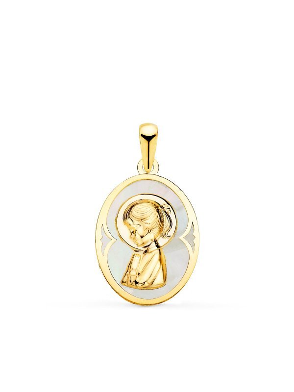 18K MEDALLA ORO AMARILLO OVAL CON...
