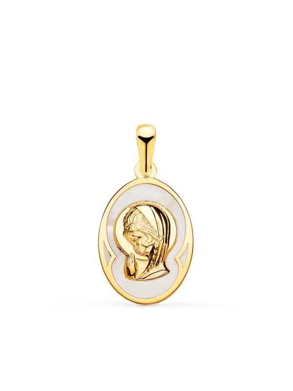 18K MEDALLA ORO AMARILLO OVAL CON...